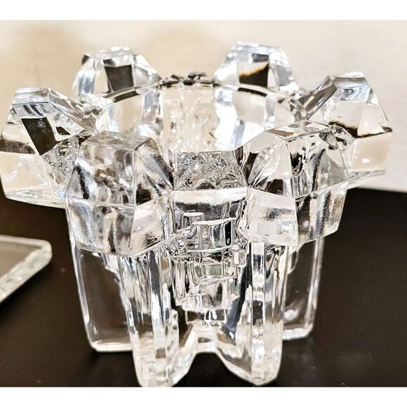vtg assorted crystal candle holders lot/5 votive taper glass holders wedding dec - Picture 7 of 7